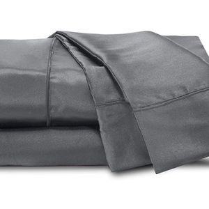 New! Seduction King Satin Sheet Set in Silver